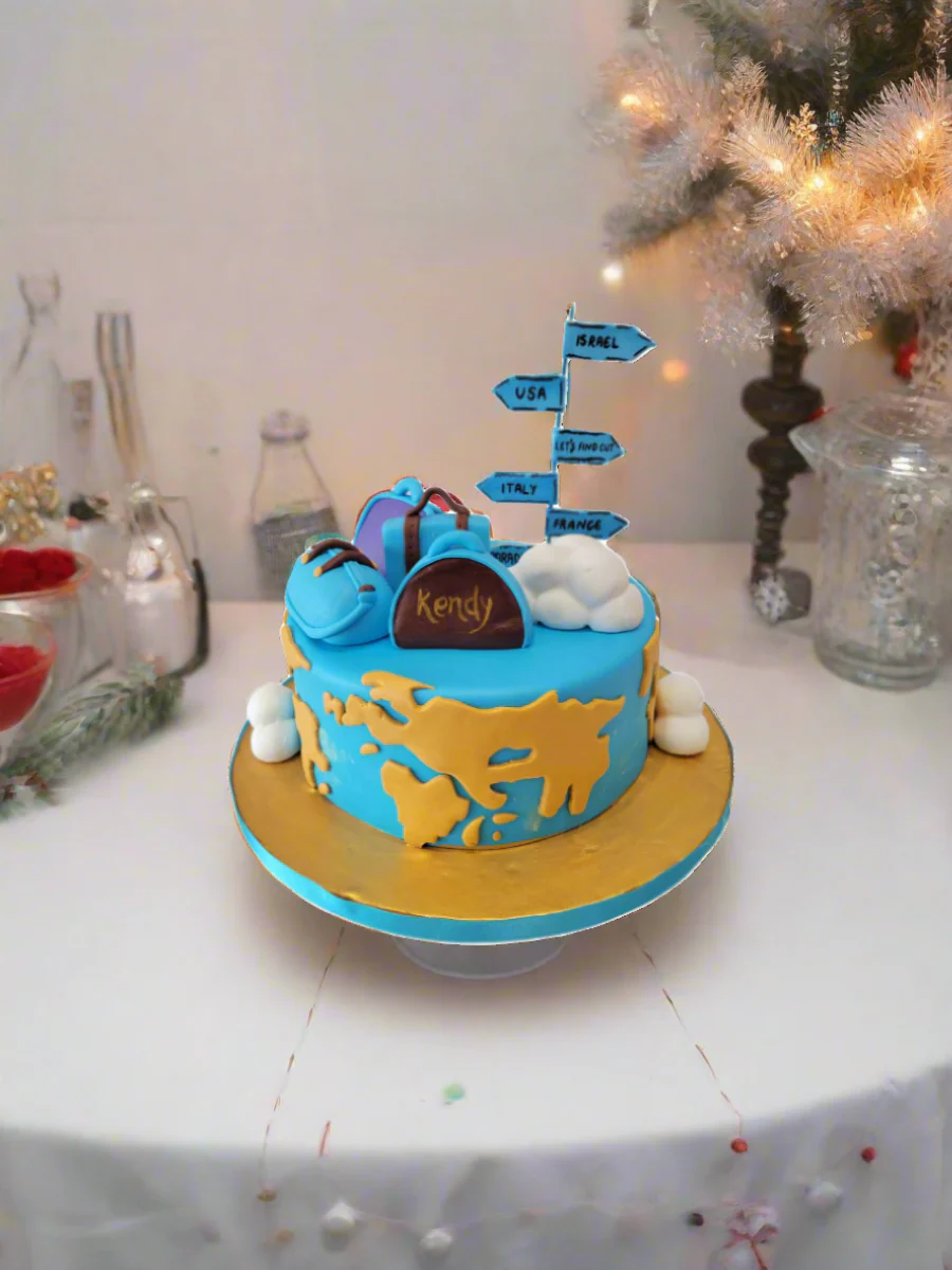 Travel Theme Fondant Cake - Image 4