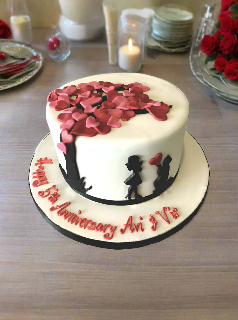 Tree Of Hearts Fondant Cake - Image 2
