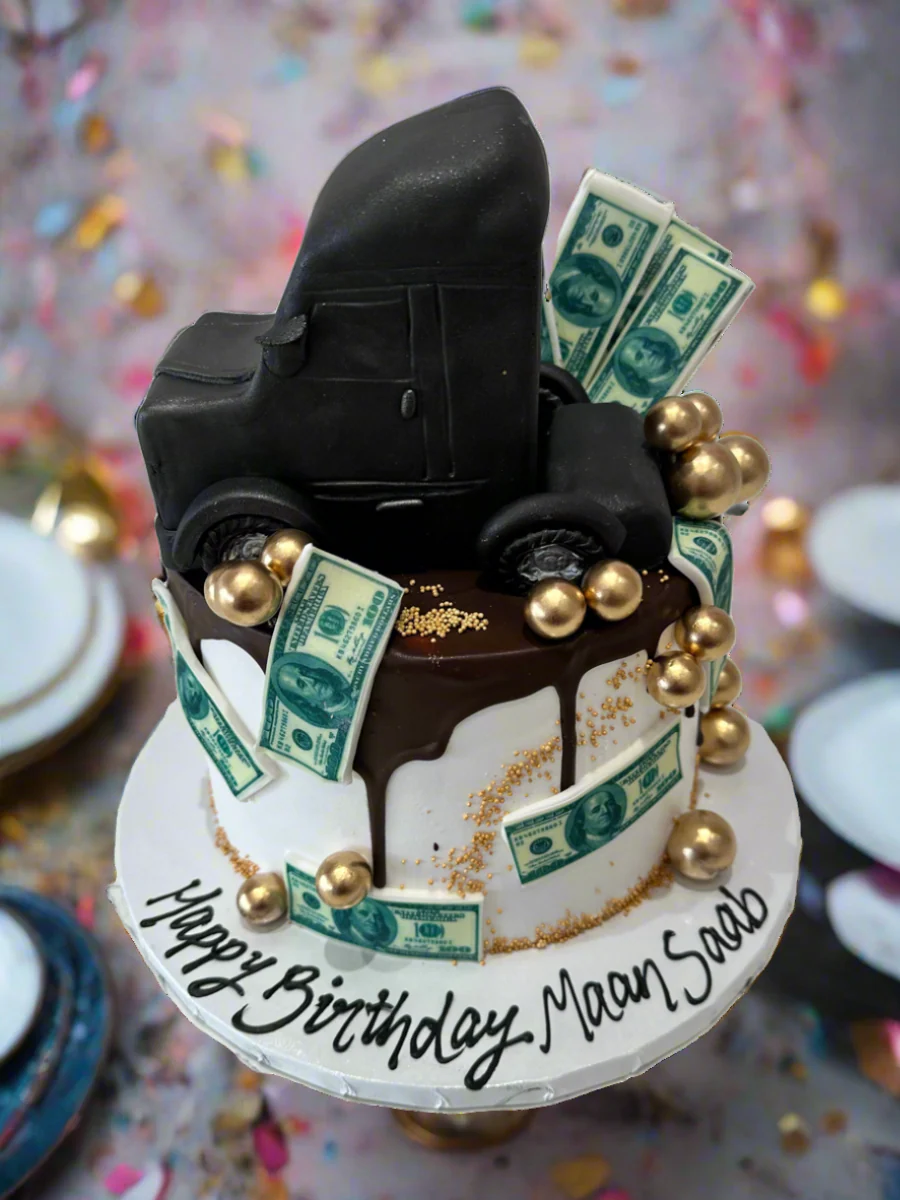Truck & Dollar Cream Cake - Image 5
