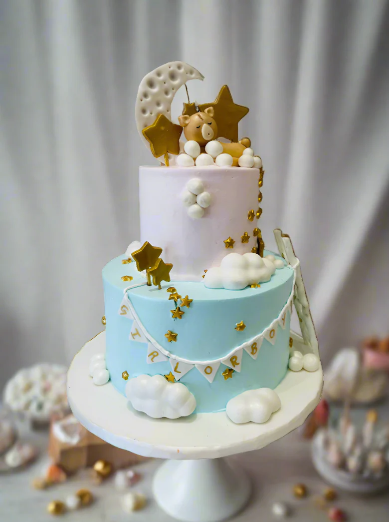 Twinkle Twinkle Little Star Theme Tiered Cake - Image 2