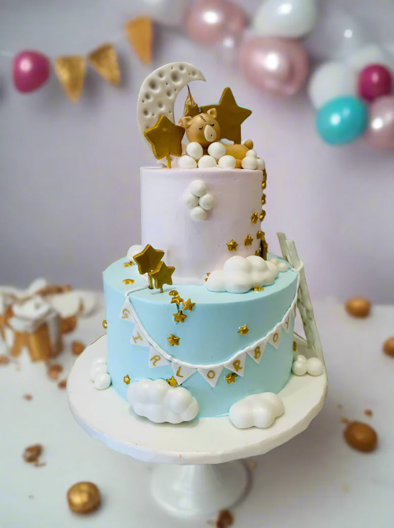 Twinkle Twinkle Little Star Theme Tiered Cake - Image 4