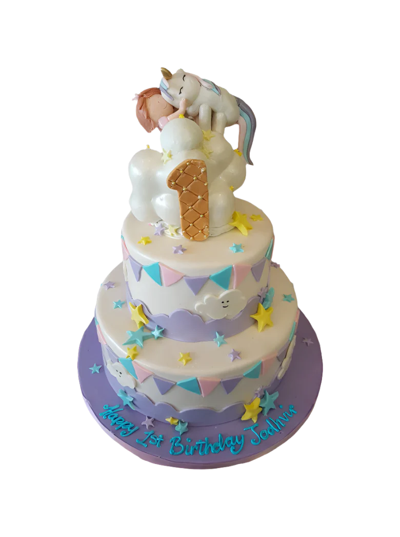Unicorn Fondant Tiered Cake