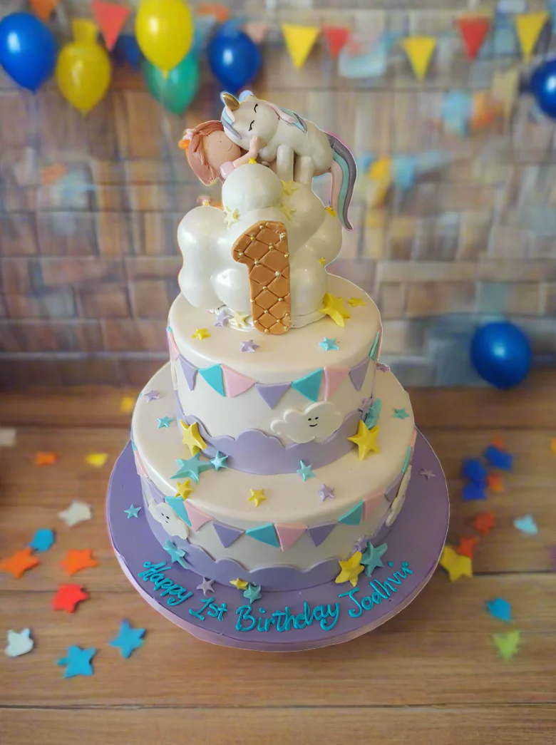 Unicorn Fondant Tiered Cake - Image 2