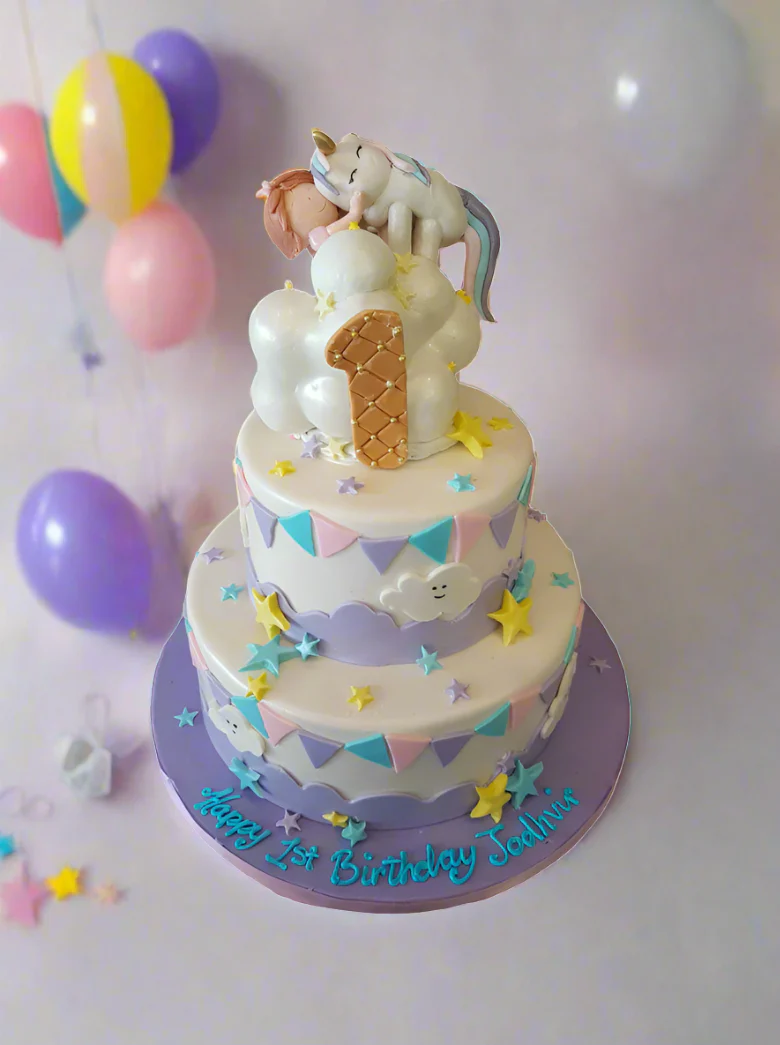 Unicorn Fondant Tiered Cake - Image 3