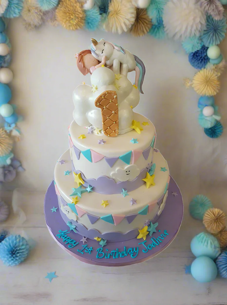 Unicorn Fondant Tiered Cake - Image 4