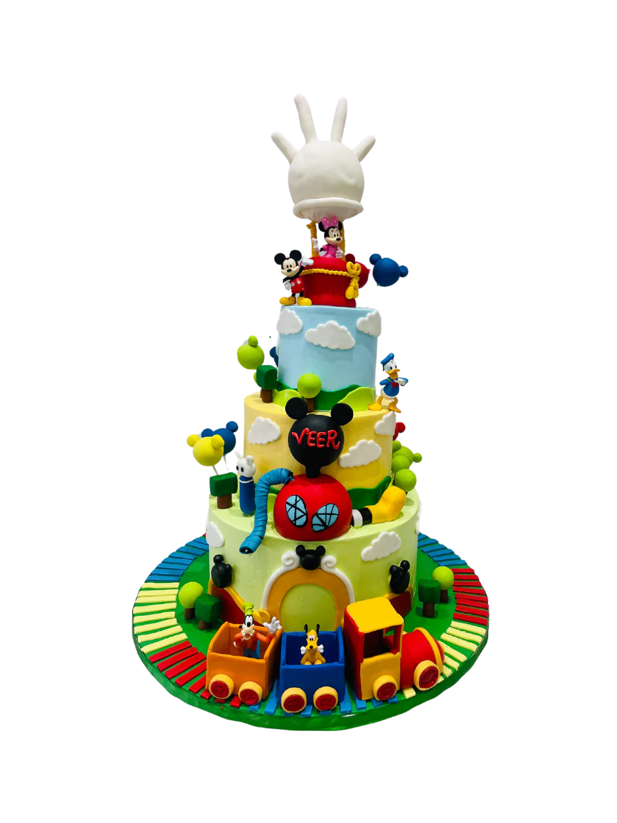 Veer's Mickeymouse Fondant Tiered Cake