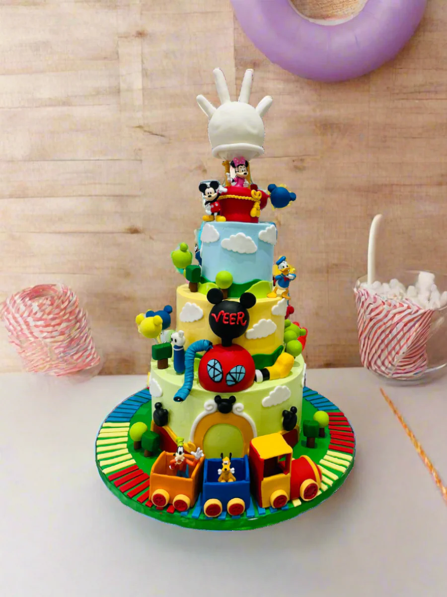 Veer's Mickeymouse Fondant Tiered Cake - Image 4
