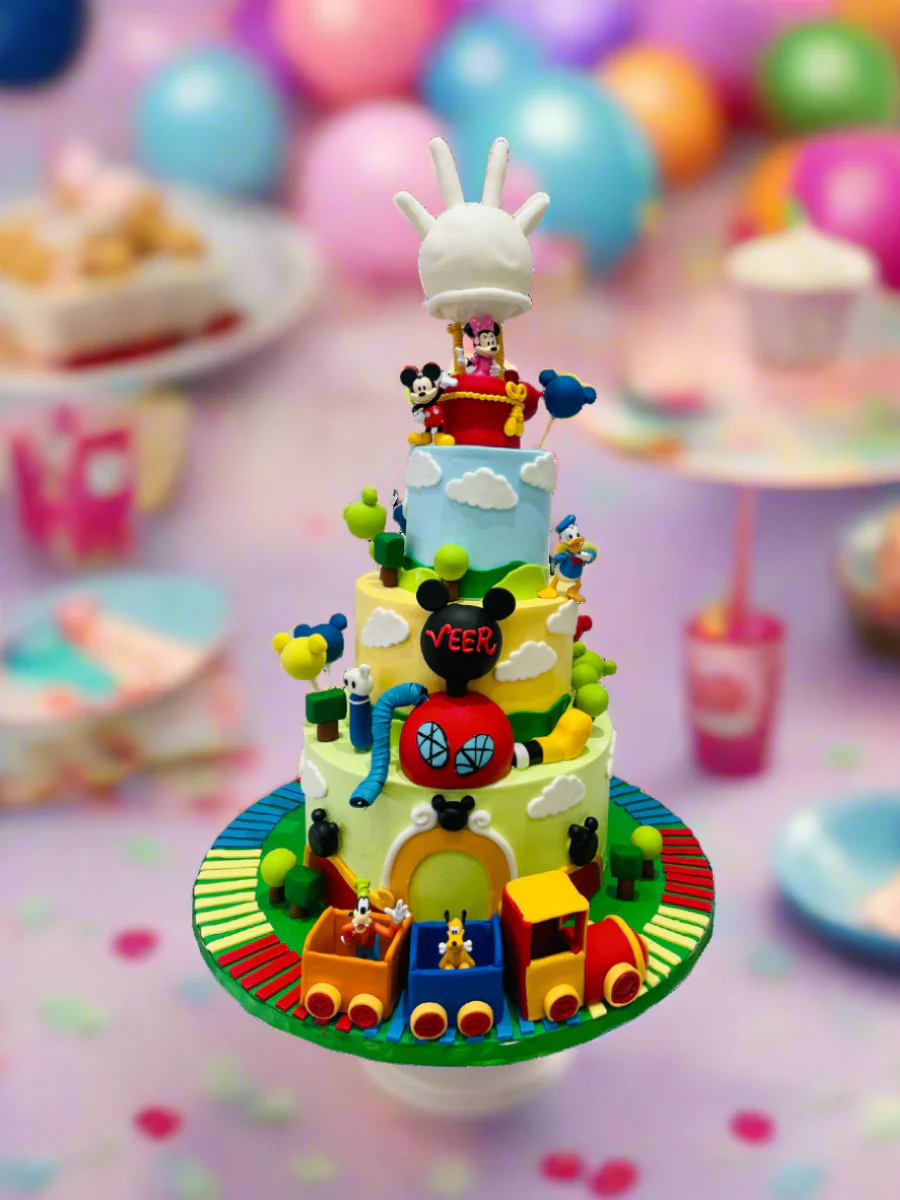 Veer's Mickeymouse Fondant Tiered Cake - Image 5