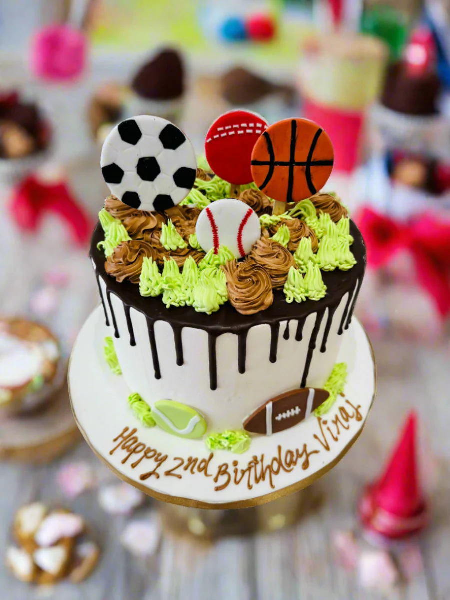 Viraj Sports Balls Cream Cake - Image 2