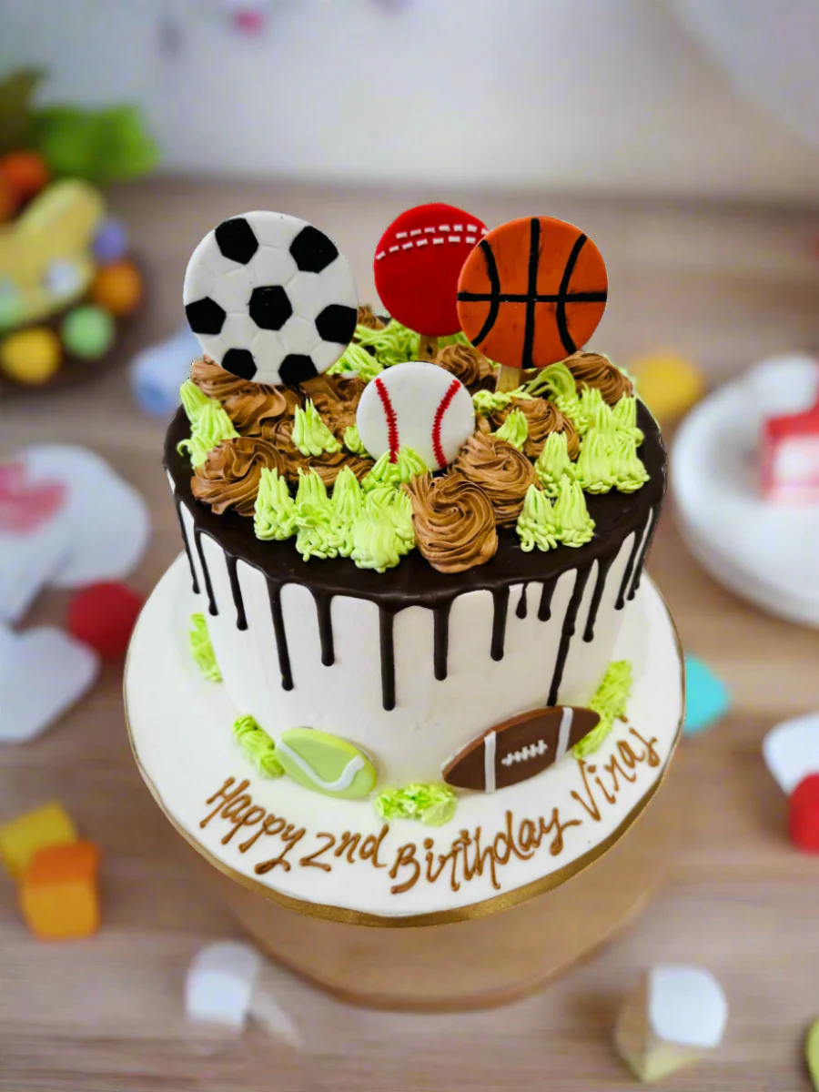 Viraj Sports Balls Cream Cake - Image 3
