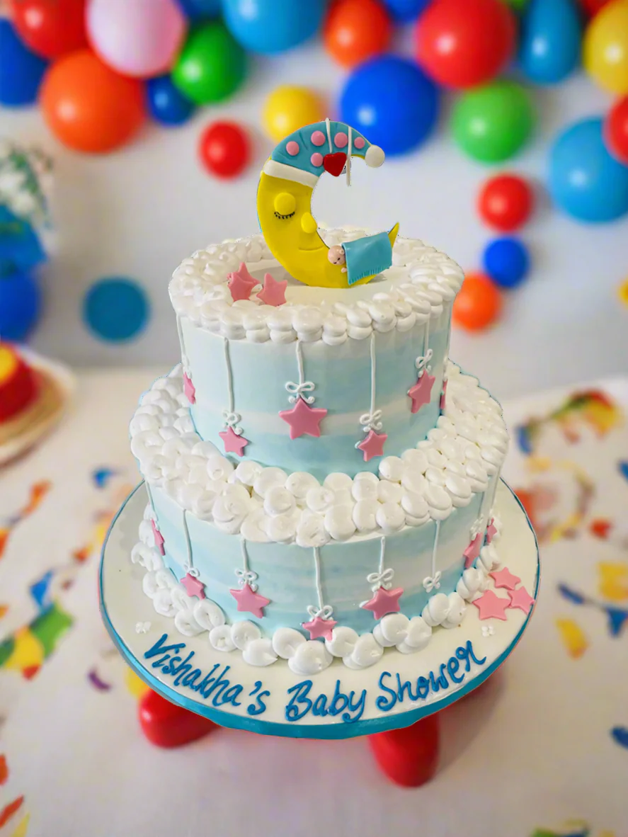 Vishakha Moon & Star Cream Cake - Image 2