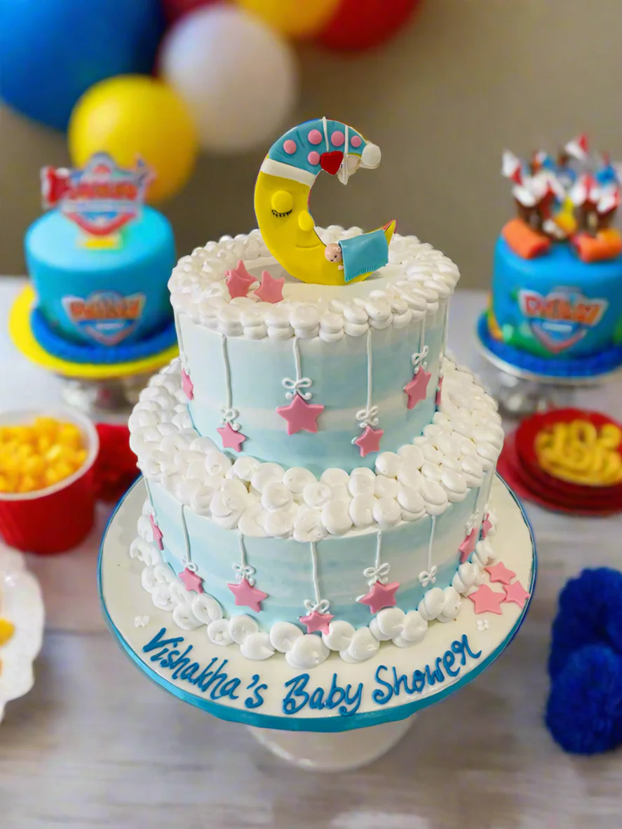 Vishakha Moon & Star Cream Cake - Image 3
