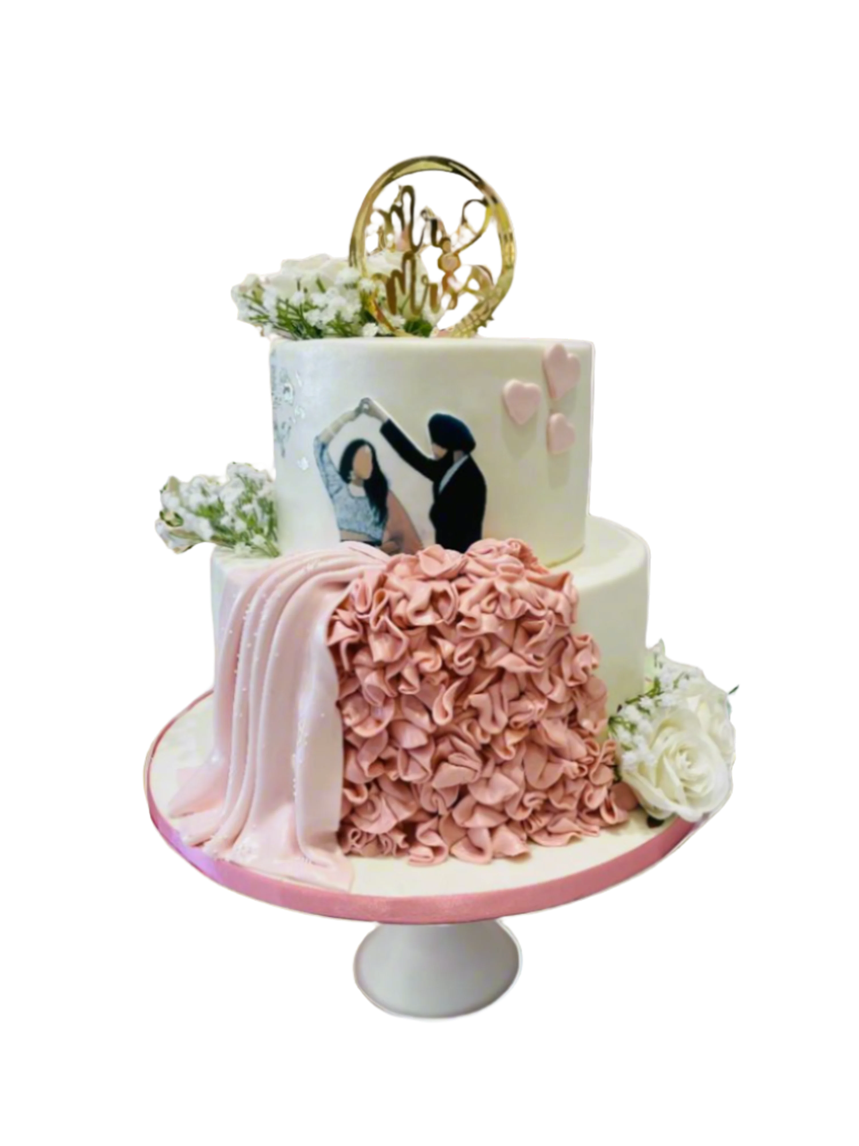 Wedding Ruffle Fondant Cake