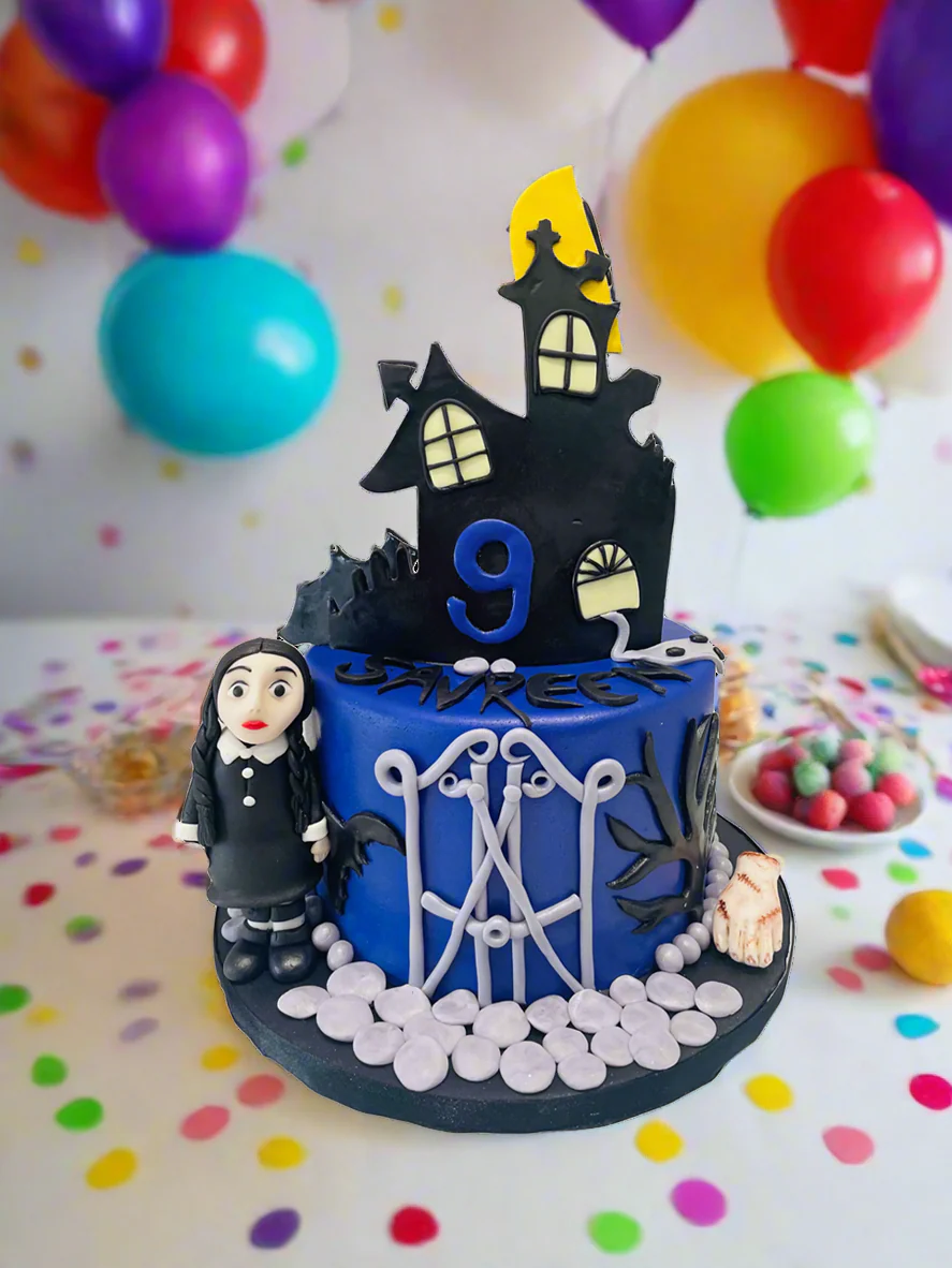 Wednesday Theme Fondant Cake - Image 2