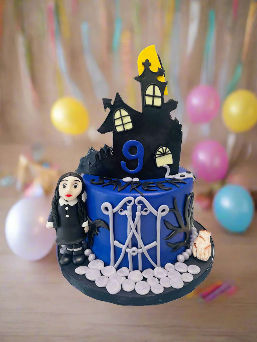 Wednesday Theme Fondant Cake - Image 3
