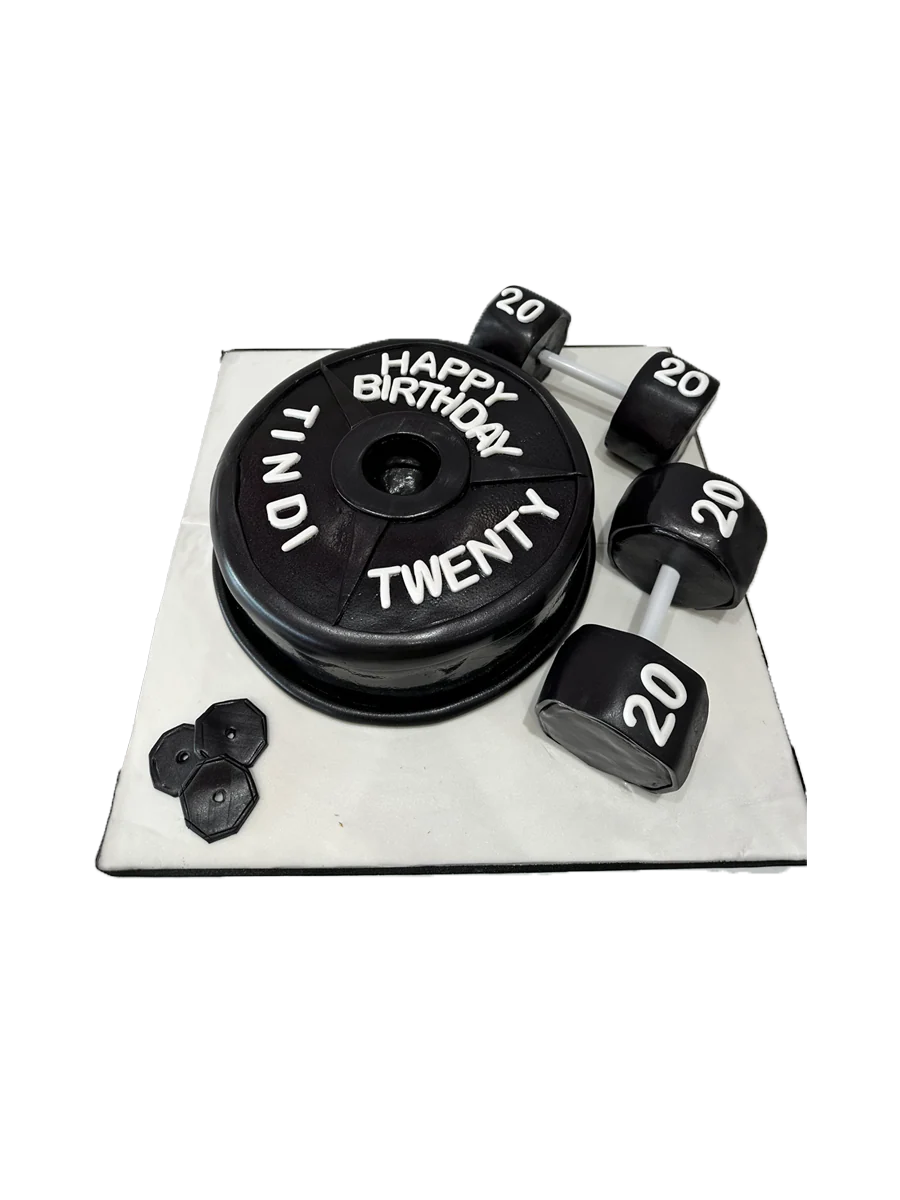Weight Molded Gym Fondant Cake