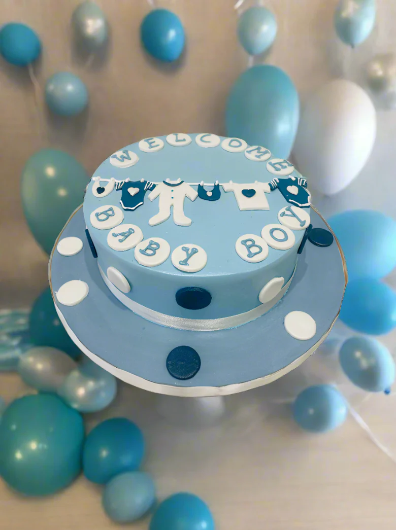 Welcome Baby Cream Cake - Image 3