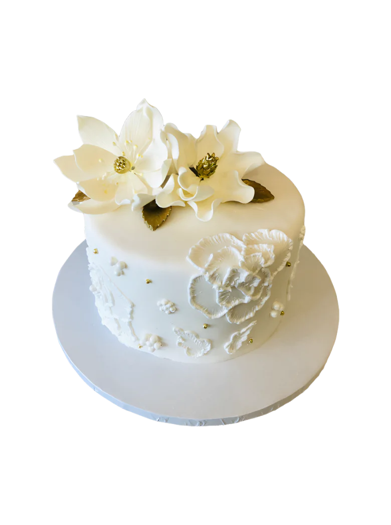 White Fondant Birthday Cake
