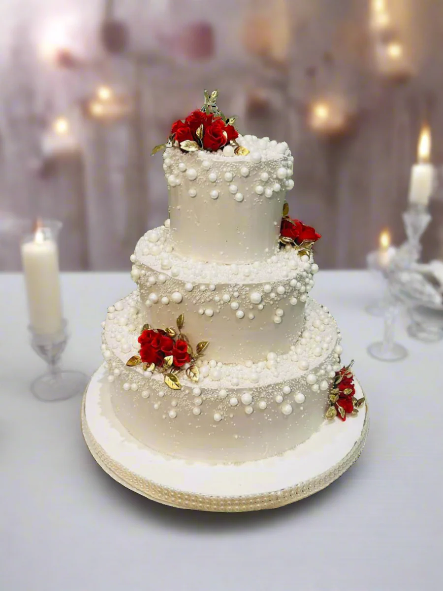 White Pearl Tiered Cake - Image 2