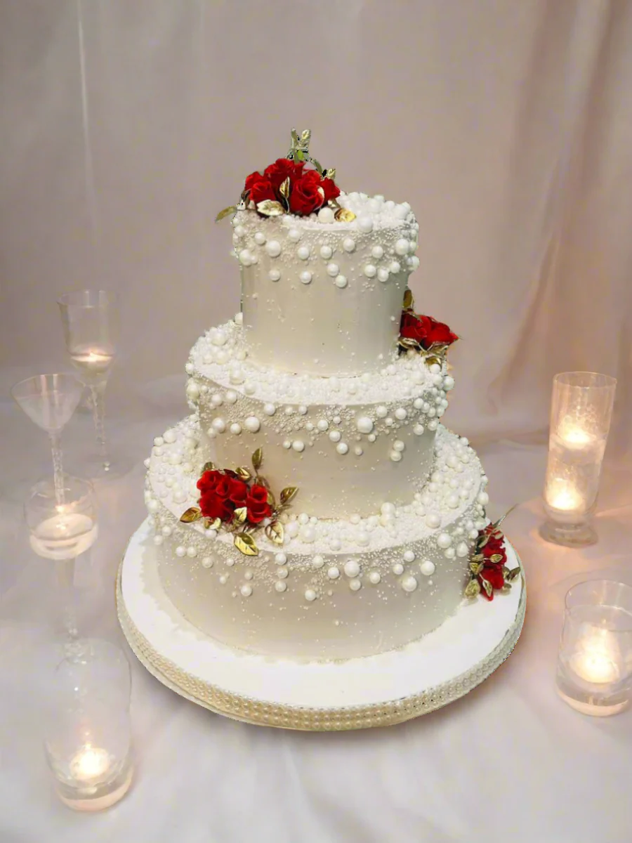 White Pearl Tiered Cake - Image 3