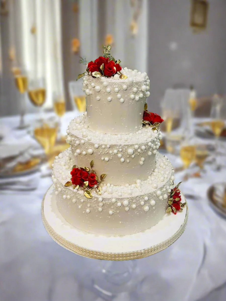 White Pearl Tiered Cake - Image 4