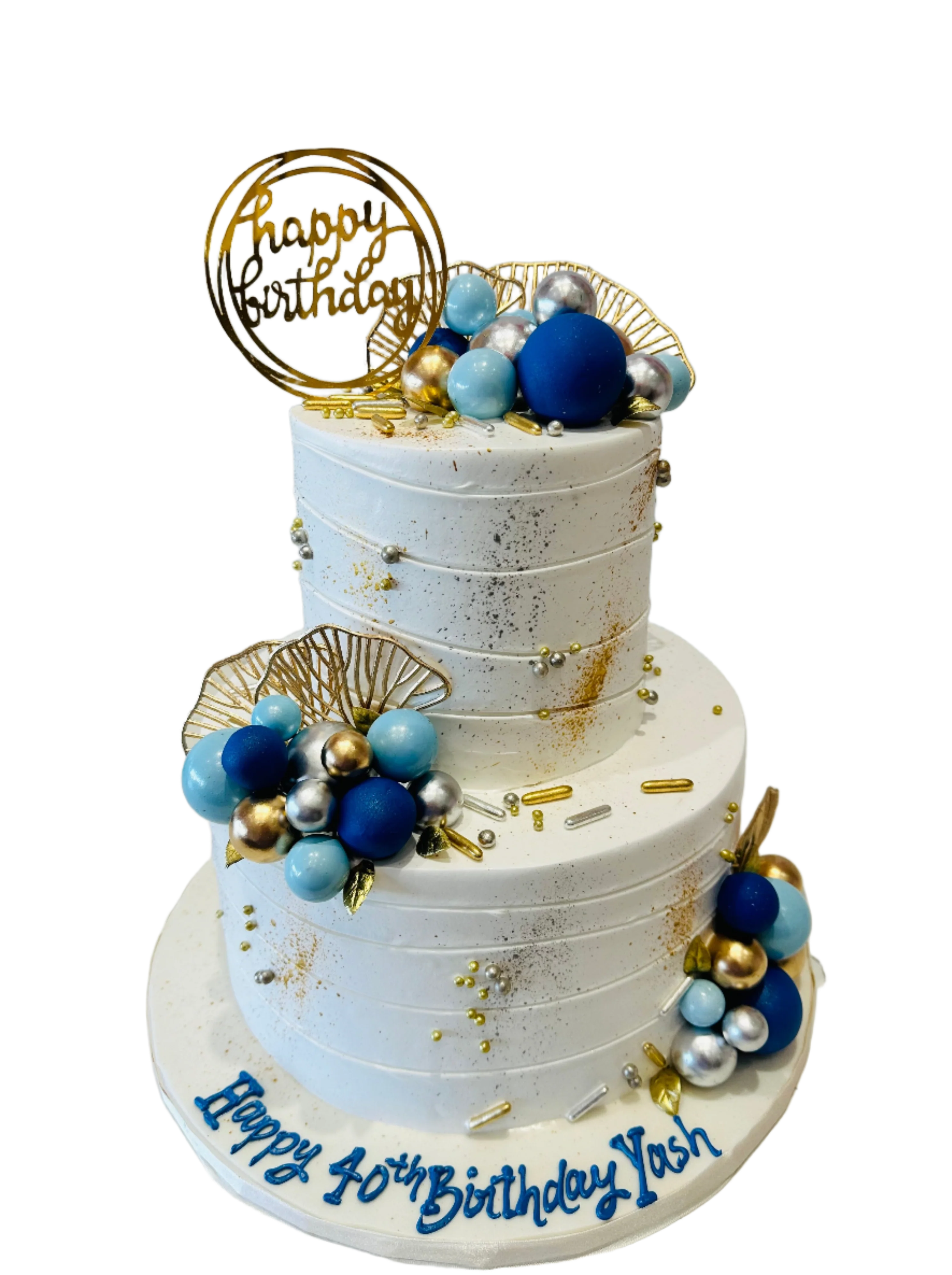 Yash Blue Birthday Tiered Cream Cake