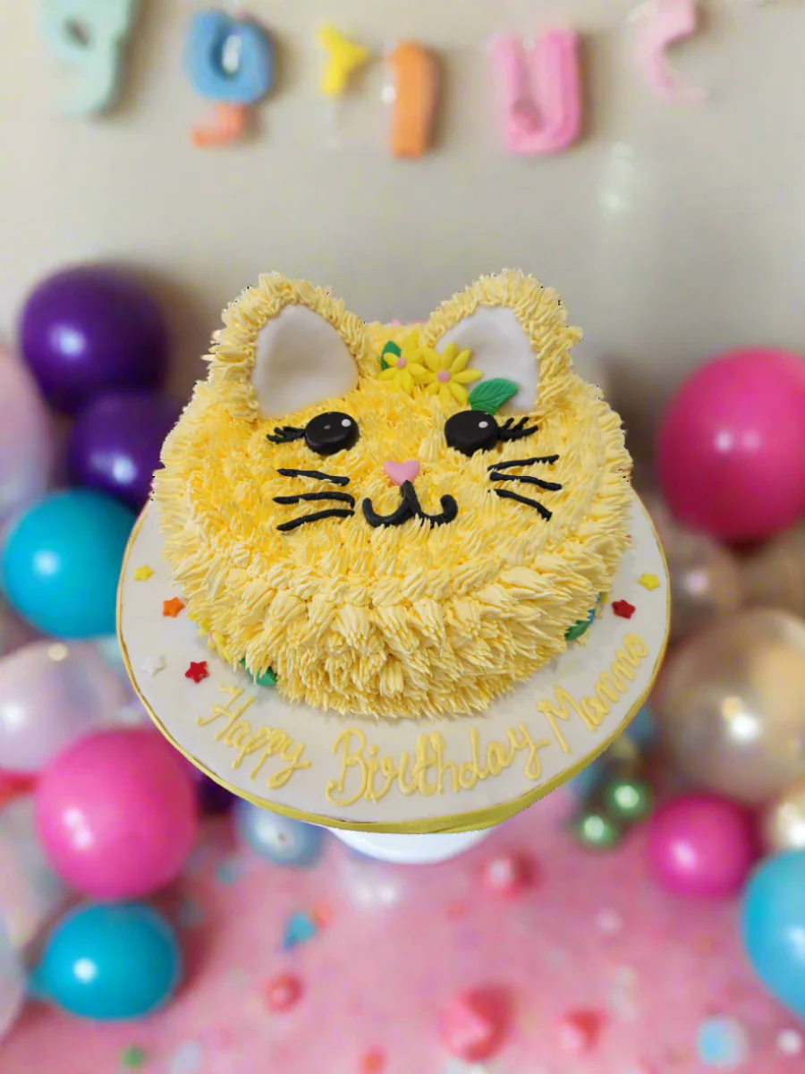 Yellow Kitty Cream Cake - Image 2