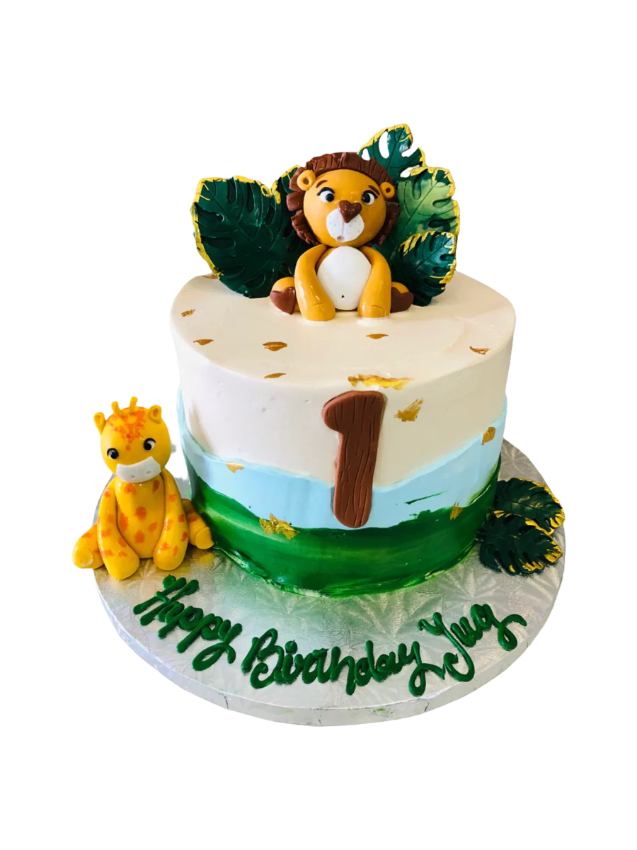 Yug Jungle Theme Cream Cake