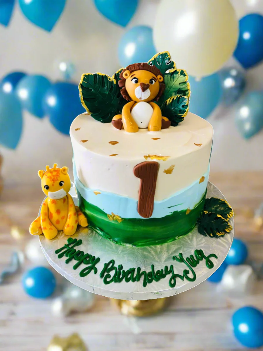 Yug Jungle Theme Cream Cake - Image 2