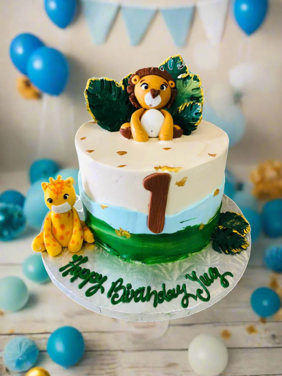 Yug Jungle Theme Cream Cake - Image 4