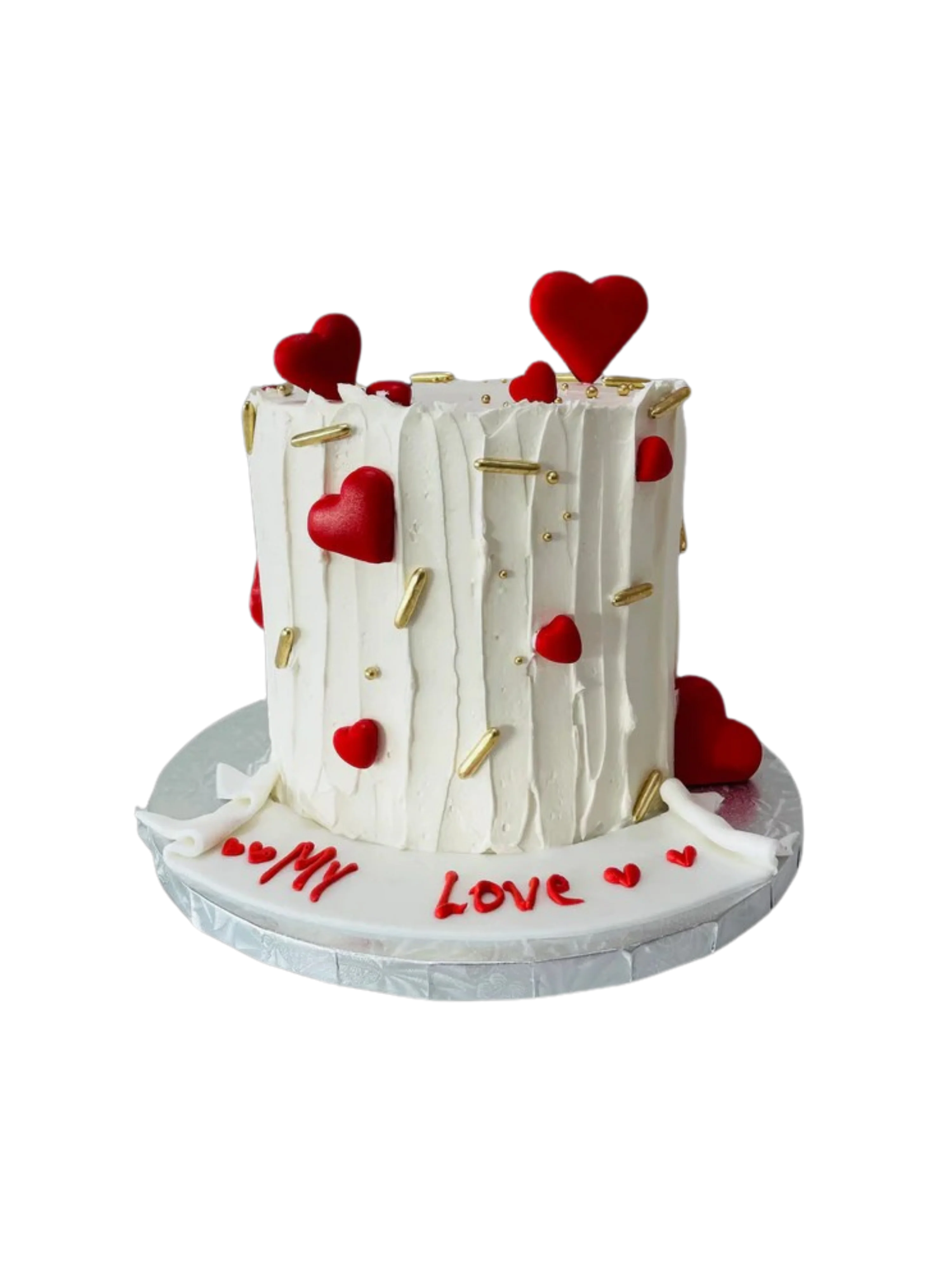 Zoe Red Hearts Ivory Cake