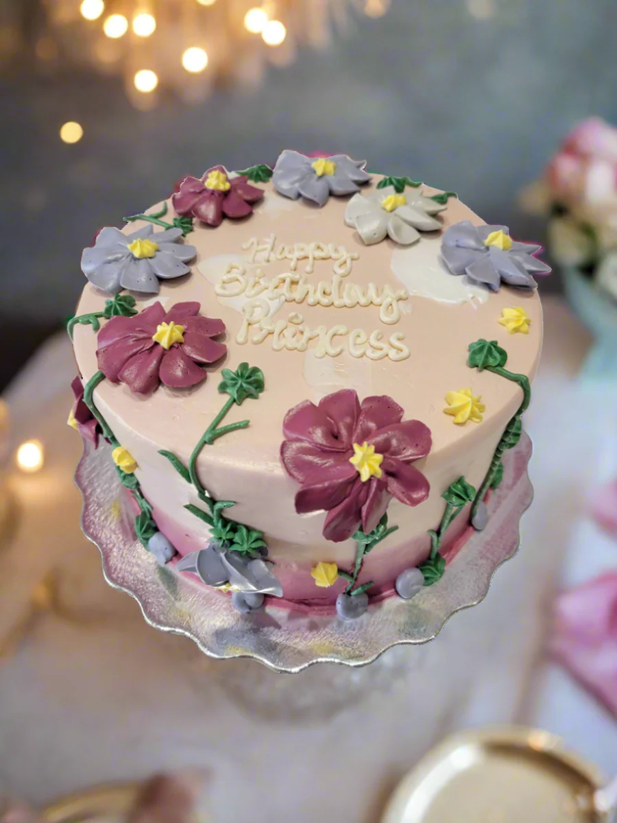 Zoey Flower Cream Cake - Image 2