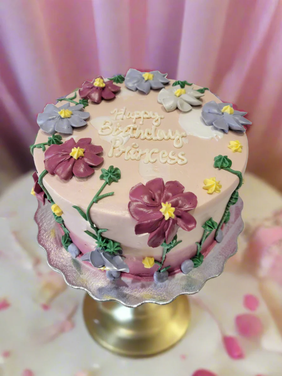 Zoey Flower Cream Cake - Image 3