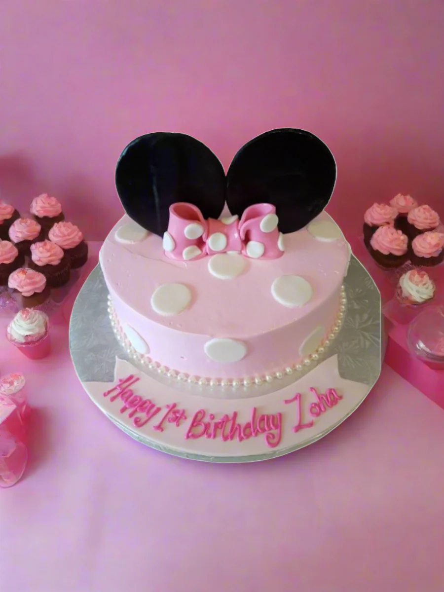 Zoha Minnie Mouse Birthday Cake - Image 5