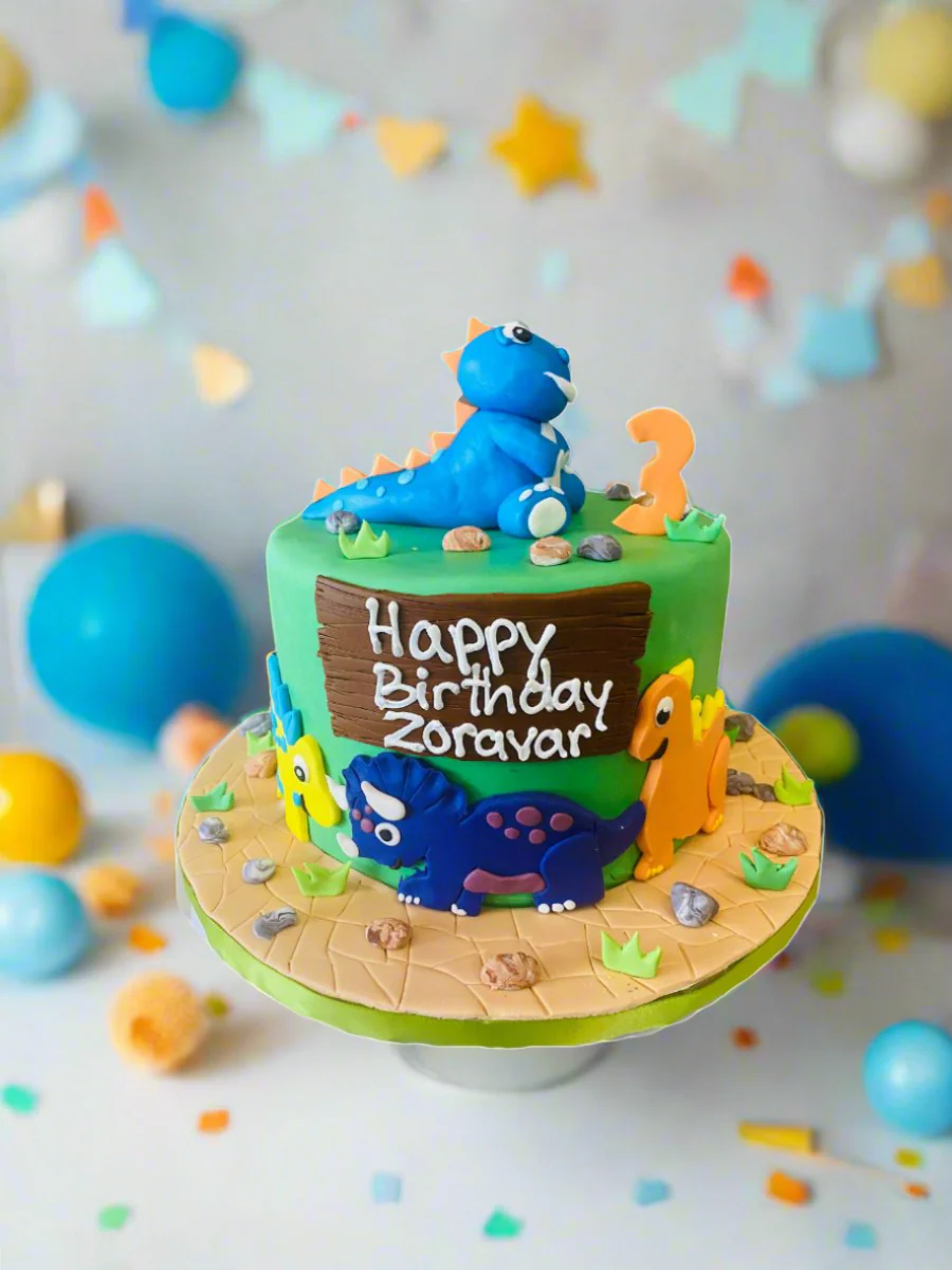 Zoravar Dino Fondant Birthday Cake - Image 2