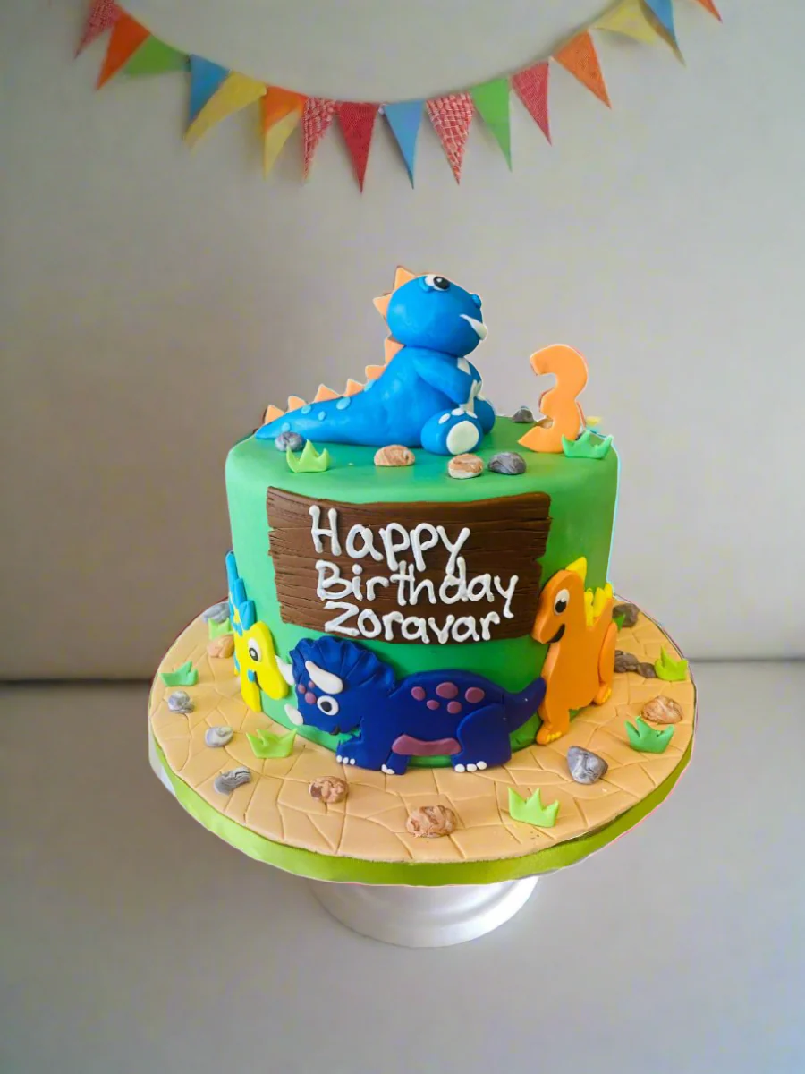 Zoravar Dino Fondant Birthday Cake - Image 3