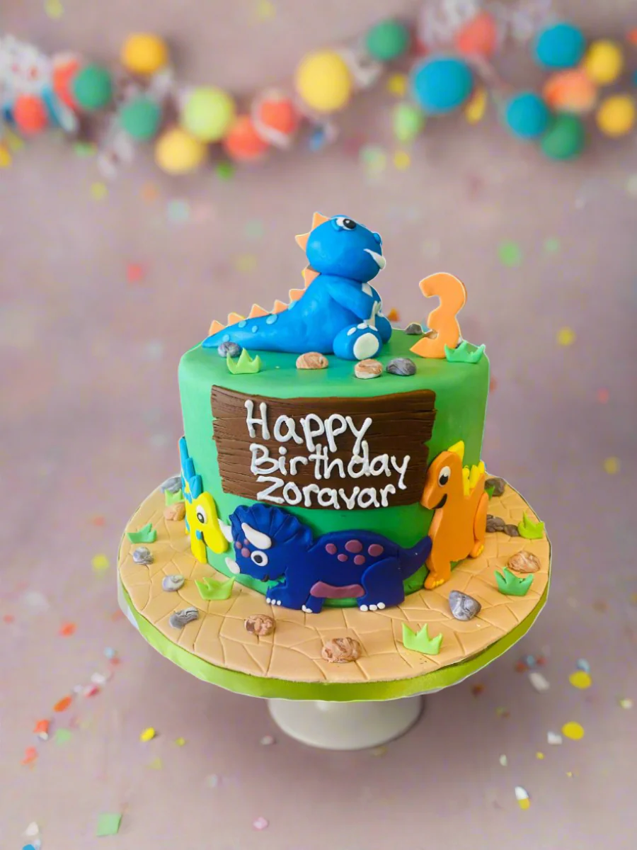 Zoravar Dino Fondant Birthday Cake - Image 4