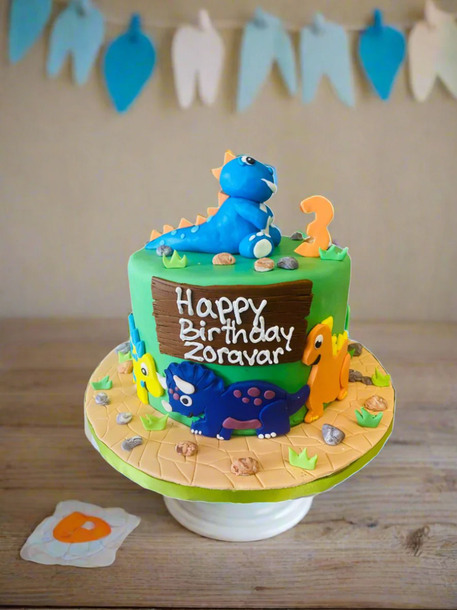 Zoravar Dino Fondant Birthday Cake - Image 5
