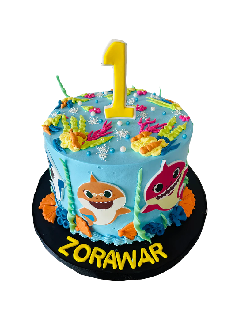 Zorawar Baby Shark Cream Birthday Cake